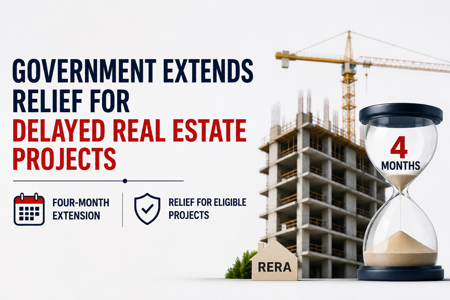 Government Extends Relief for Delayed Real Estate Projects
